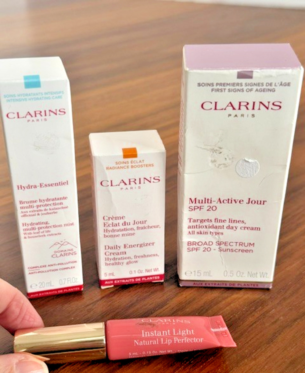 Clarins Skin Care Bundle 4 Pc, Multi-active Jour, Hydra-Essential, Creme Eclat
